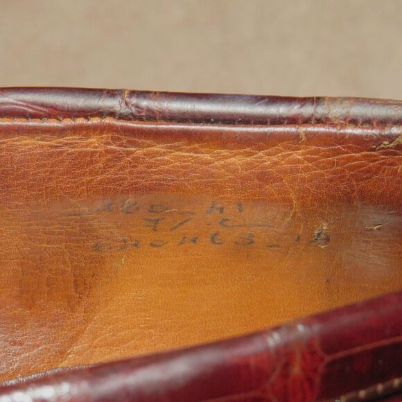 J.M. Weston 180 Burgundy Crocodile Split Toe Loafer 8.5 C - Picture 11 of 11